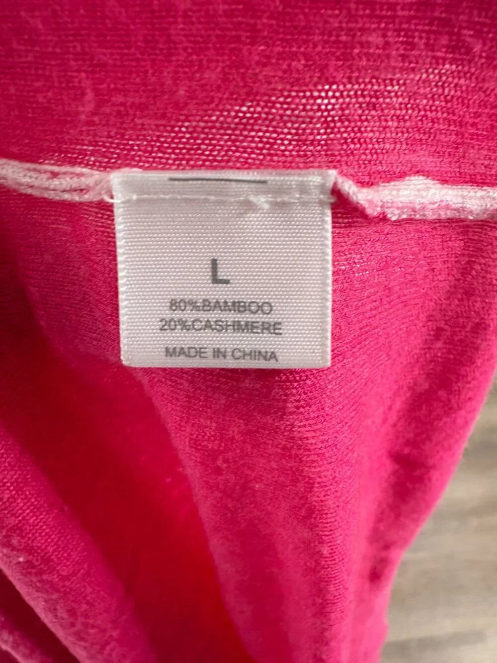 Mersea Saltwash Sweater Tee pink size L large Bamboo Cashmere Long Sleeve